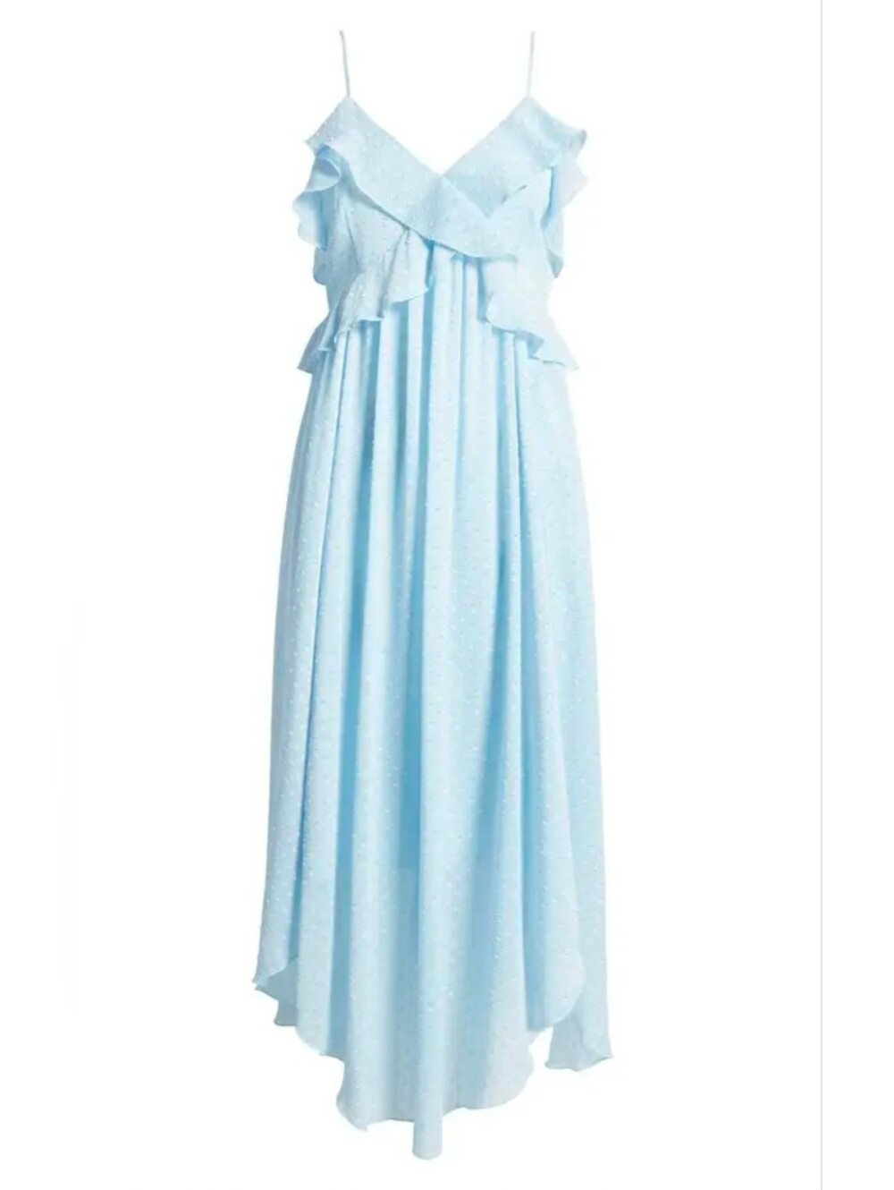 Chelsea28 Light Blue Ruffle-Trim Midi Dress
